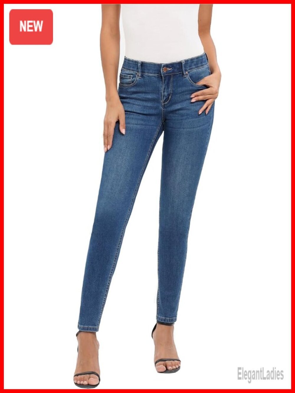 Stretch Skinny Shaping Jeans with No-Gap Waist
